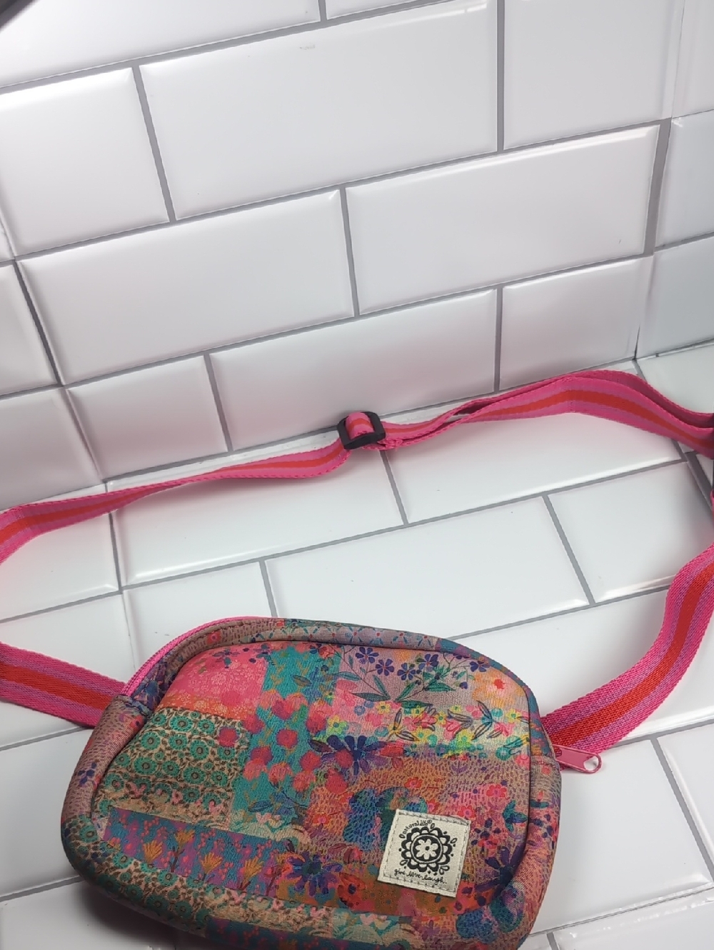 NATURAL LIFE Multicolor Floral Patchwork Belt Bag